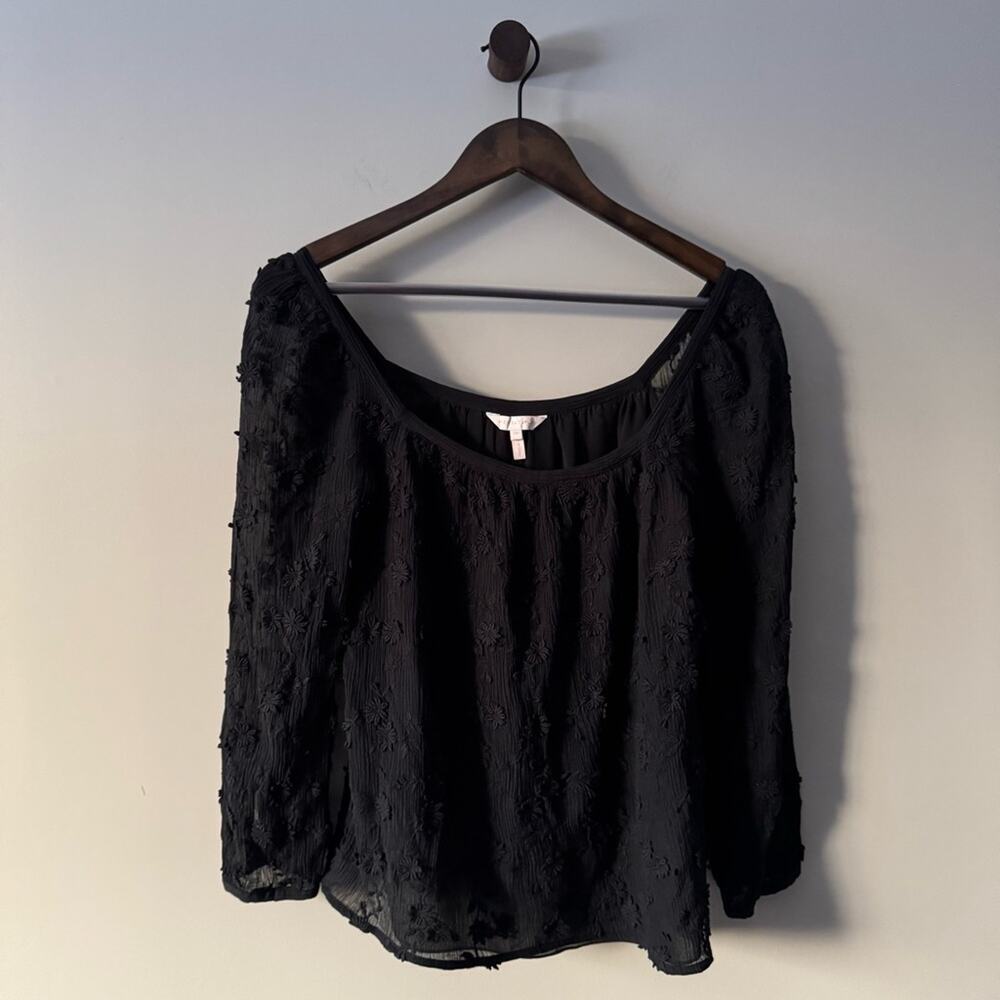 REBECCA TAYLOR KYLA PULLOVER BLOUSE SIZE XS BLACK
